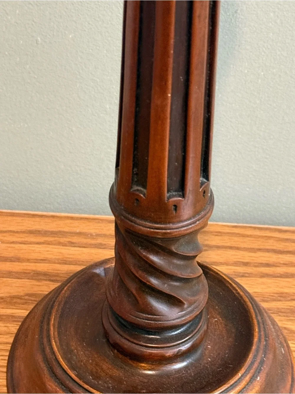 Vintage Theodore Alexander Signed Numbered Candlestick Walnut Bronze